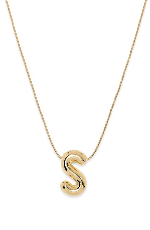 Bubble Initial Pendant Necklace
