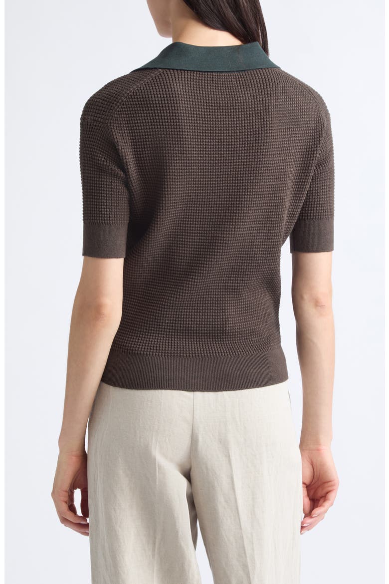 Cotton & Cashmere Blend Polo Sweater, Alternate, color, MILITARY GREEN