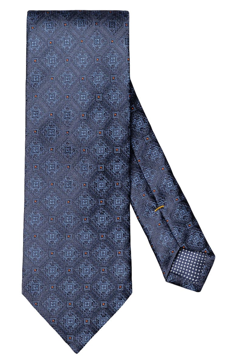 Eton Medallion Silk Tie, Main, color, Navy
