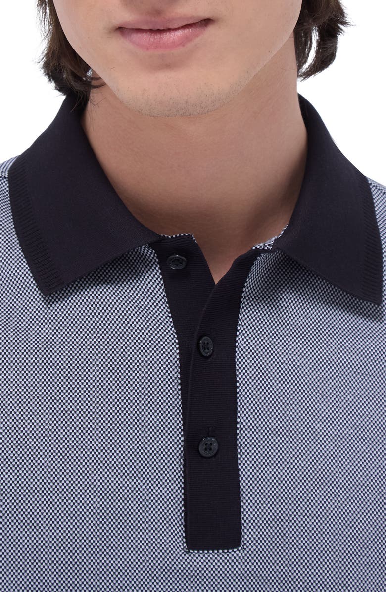 Bugatchi Tipped Cotton Piqué Polo, Alternate, color, Black