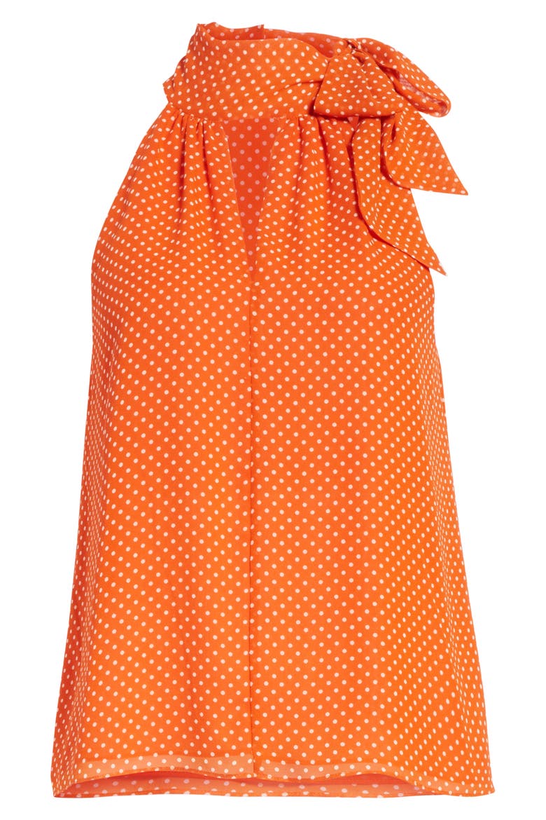 Dalman Tie Neck Silk Tank, Alternate, color, WARM TERRACOTTA