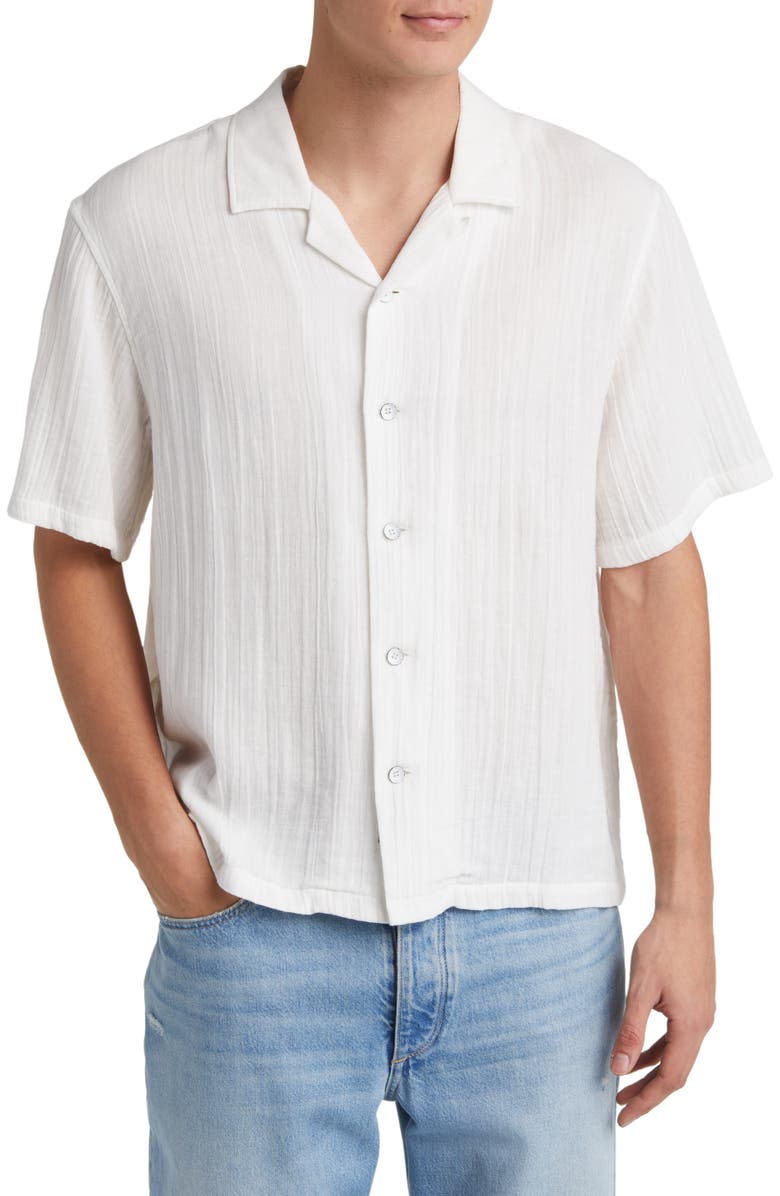 rag & bone Avery Cotton Short Sleeve Button-Up Shirt, Main, color,