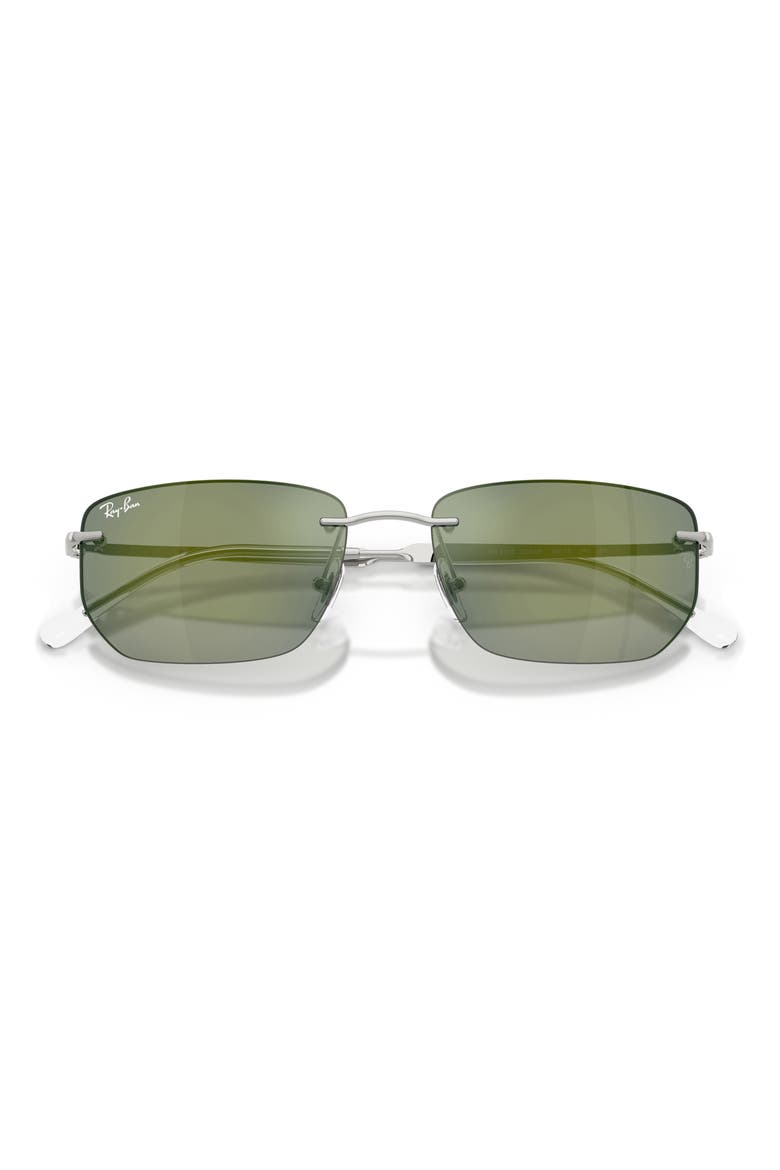 56mm Rimless Irregular Sunglasses, Alternate, color, SILVER