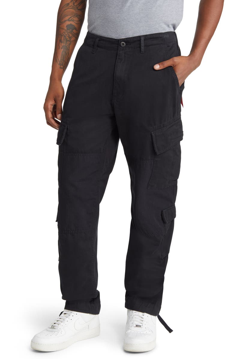 Alpha Industries ACU Straight Leg Cargo Pants, Main, color, Black