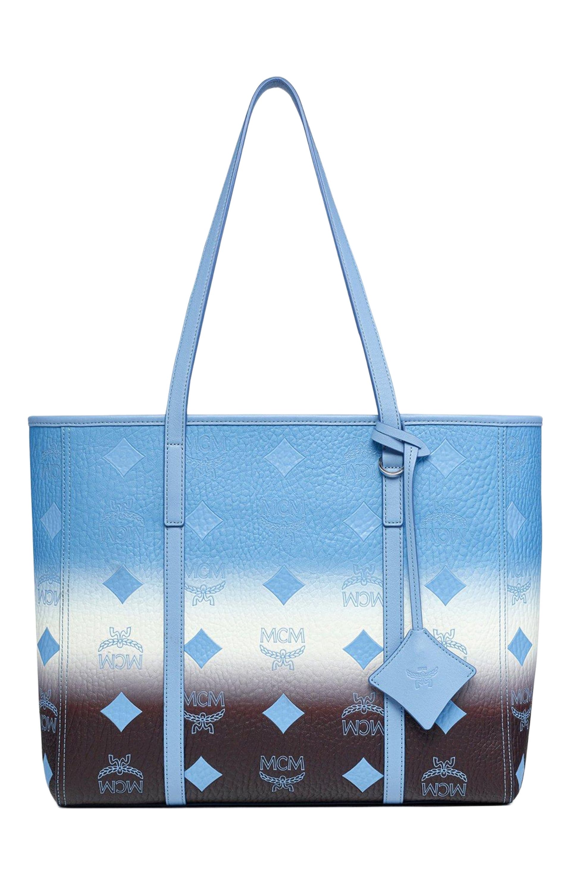 MCM Medium Toni Top-Zip Shopper in Gradation Visetos, Main, color, Della Robbia Blue