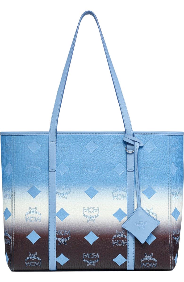 MCM Medium Toni Top-Zip Shopper in Gradation Visetos, Main, color, Della Robbia Blue