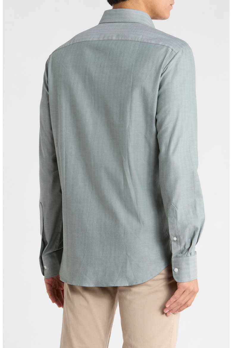 Cotton Slim Fit Dress Shirt, Main, color, OLIVE