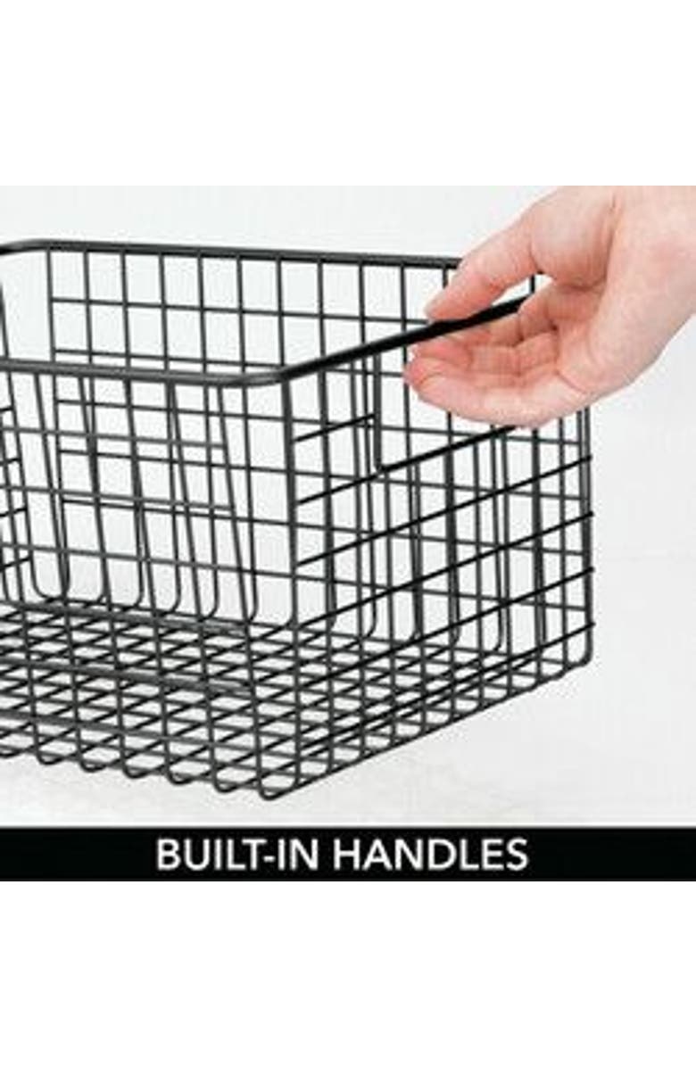 mDesign Metal Wire Food Organizer Basket with Built-In Handles, 12 x 9 x 6 - 8 Pack, Alternate, color, 
