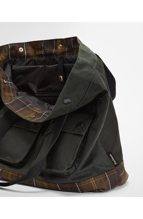 Barbour Field Water Resistant Waxed Cotton Tote