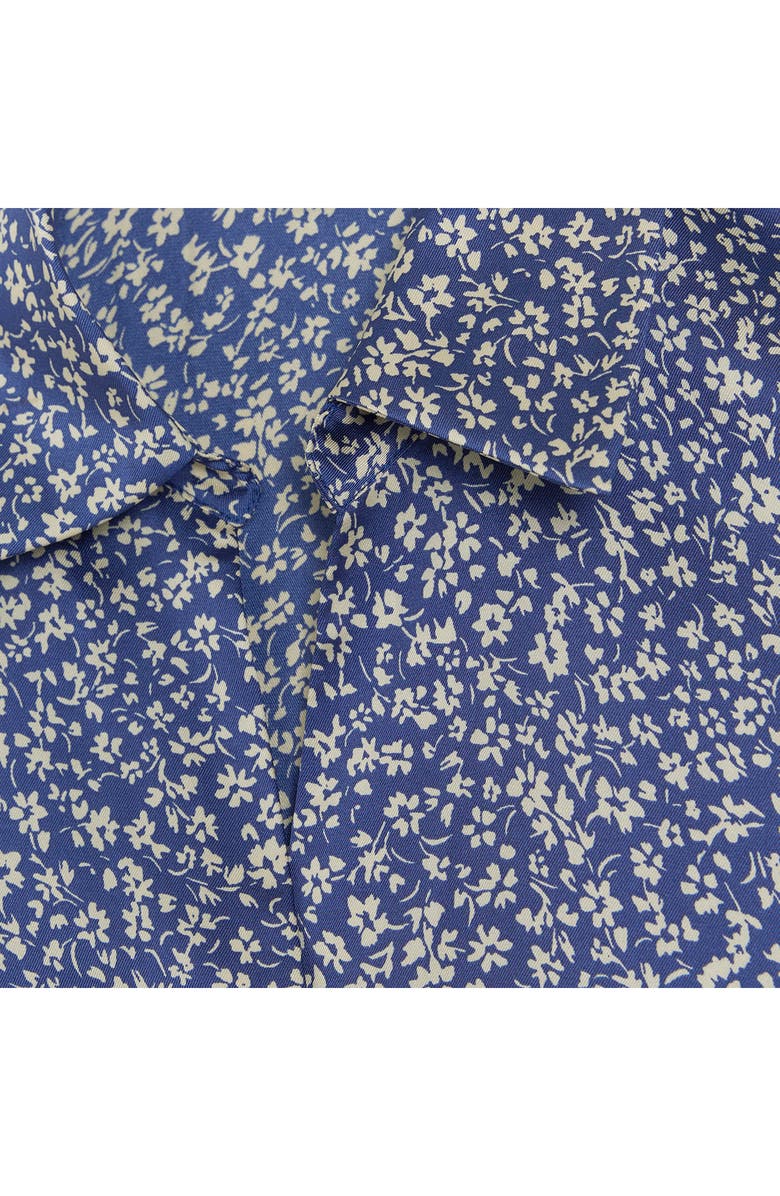 River Island Floral Satin Button-Up Shirt, Alternate, color, 