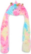 Olly & Me Tie Dye Unicorn Hooded Faux Fur Scarf