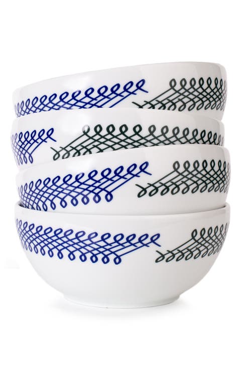 Set of 4 Porcelain Cereal Bowls