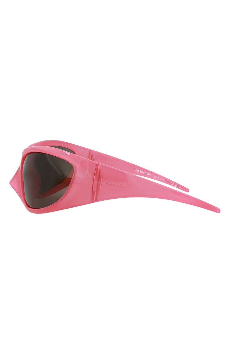 Balenciaga 80mm Wrap Sunglasses, Alternate, color, Pink Pink Grey