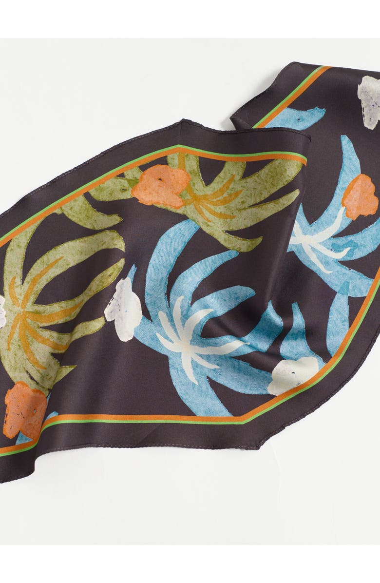 Lost Pattern "Ethereal Mirage" Silk Diamond Neckerchief, Alternate, color, Dark Brown