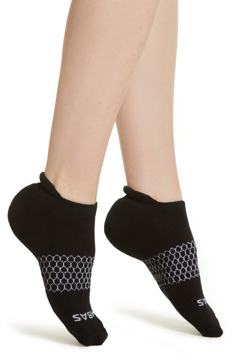 Bombas Solid Ankle Socks, Alternate, color, Black