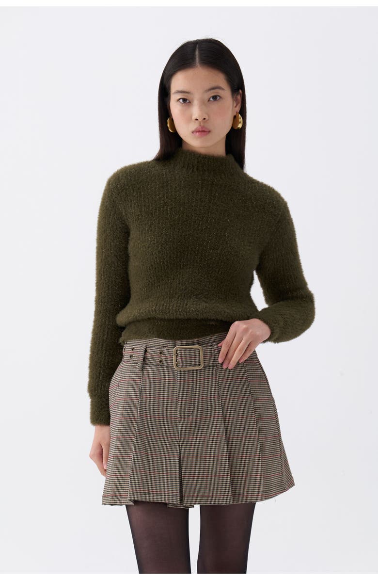 Nocturne Belted Pleated Mini Skirt, Alternate, color, 