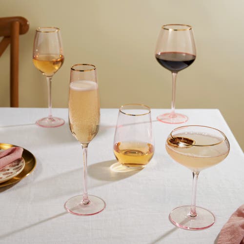 Twine Rose Crystal Coupe Glasses Set Of 2