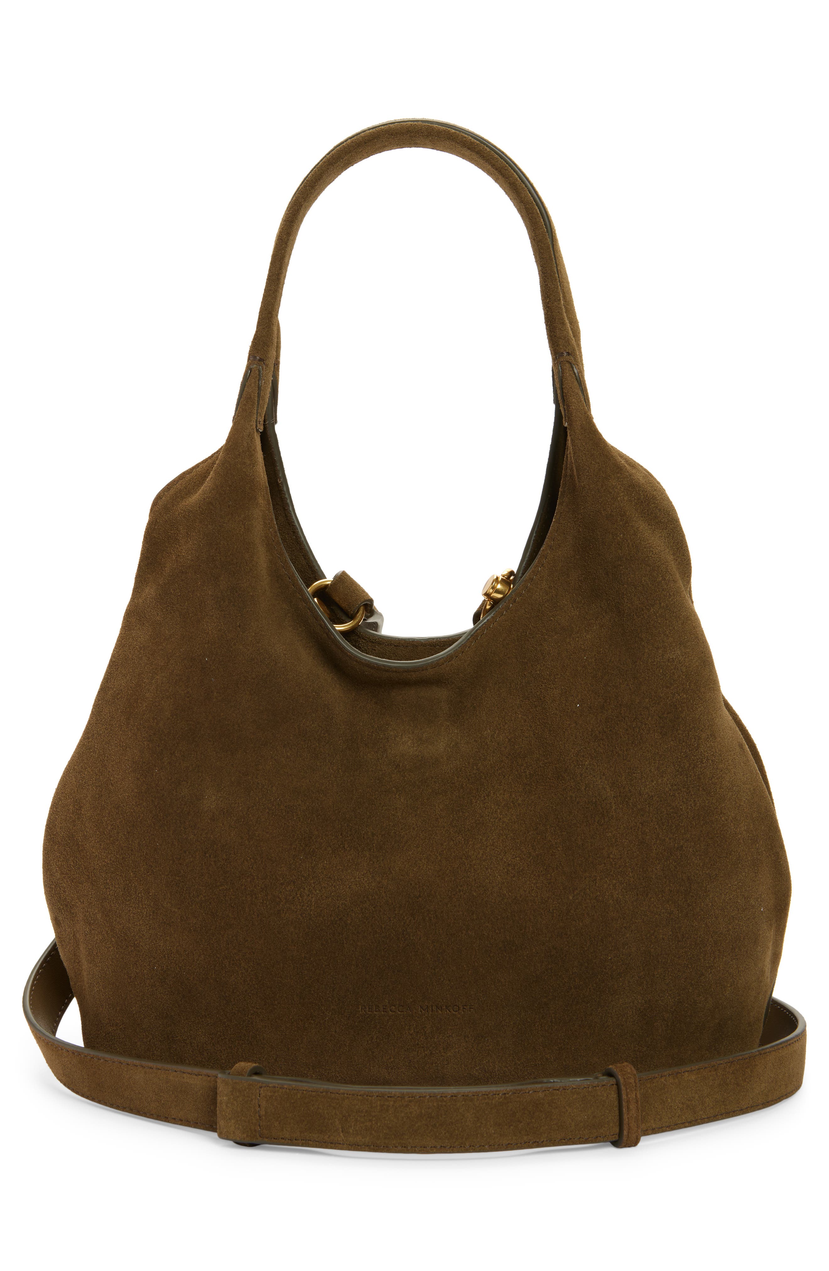 Rebecca Minkoff Darren Suede Carrysome Bag, Alternate, color, Jungle