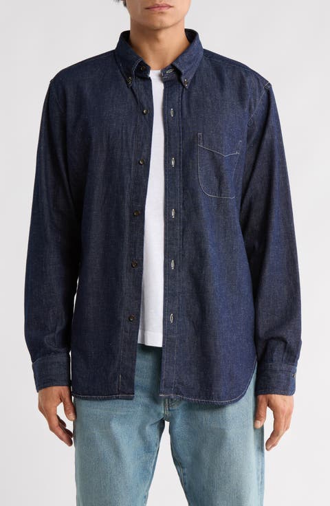 Nep Denim Button-Down Shirt