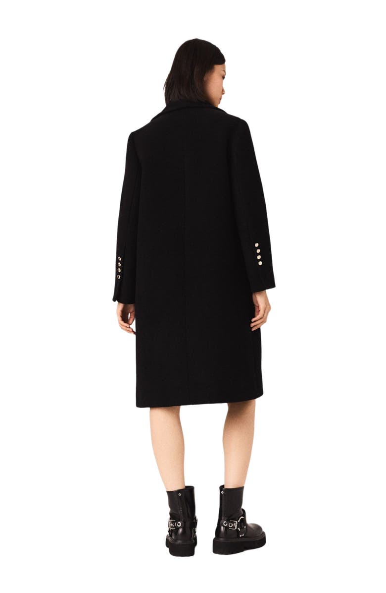 maje Long wool blend coat, Alternate, color, Black