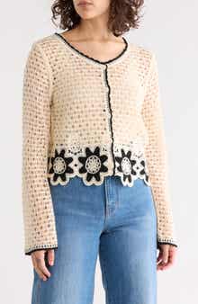 Scallop Trim Crochet Sweater