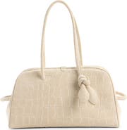 Jacquemus Le Turismo Croc Embossed Suede Bowling Bag