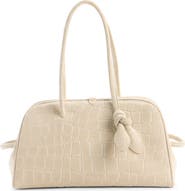 Jacquemus Le Turismo Croc Embossed Suede Bowling Bag
