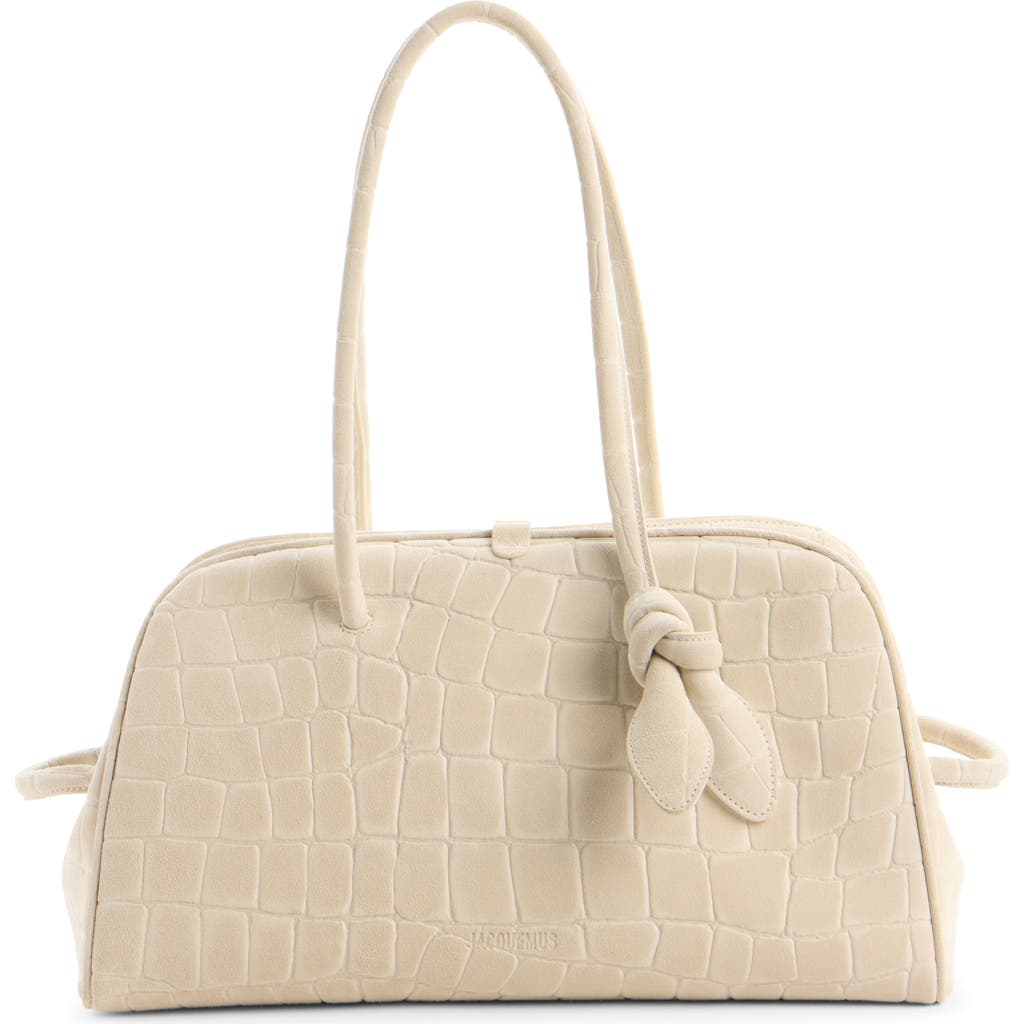 Jacquemus Le Turismo Croc Embossed Suede Bowling Bag