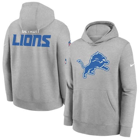 Youth Nike  Silver Detroit Lions Sideline Club Fleece Hoodie
