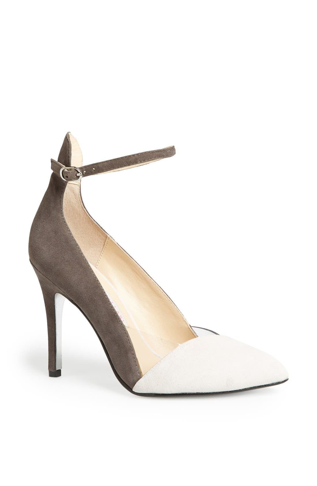 'Caye' Pump, Main, color, WHITE/ GREY SUEDE