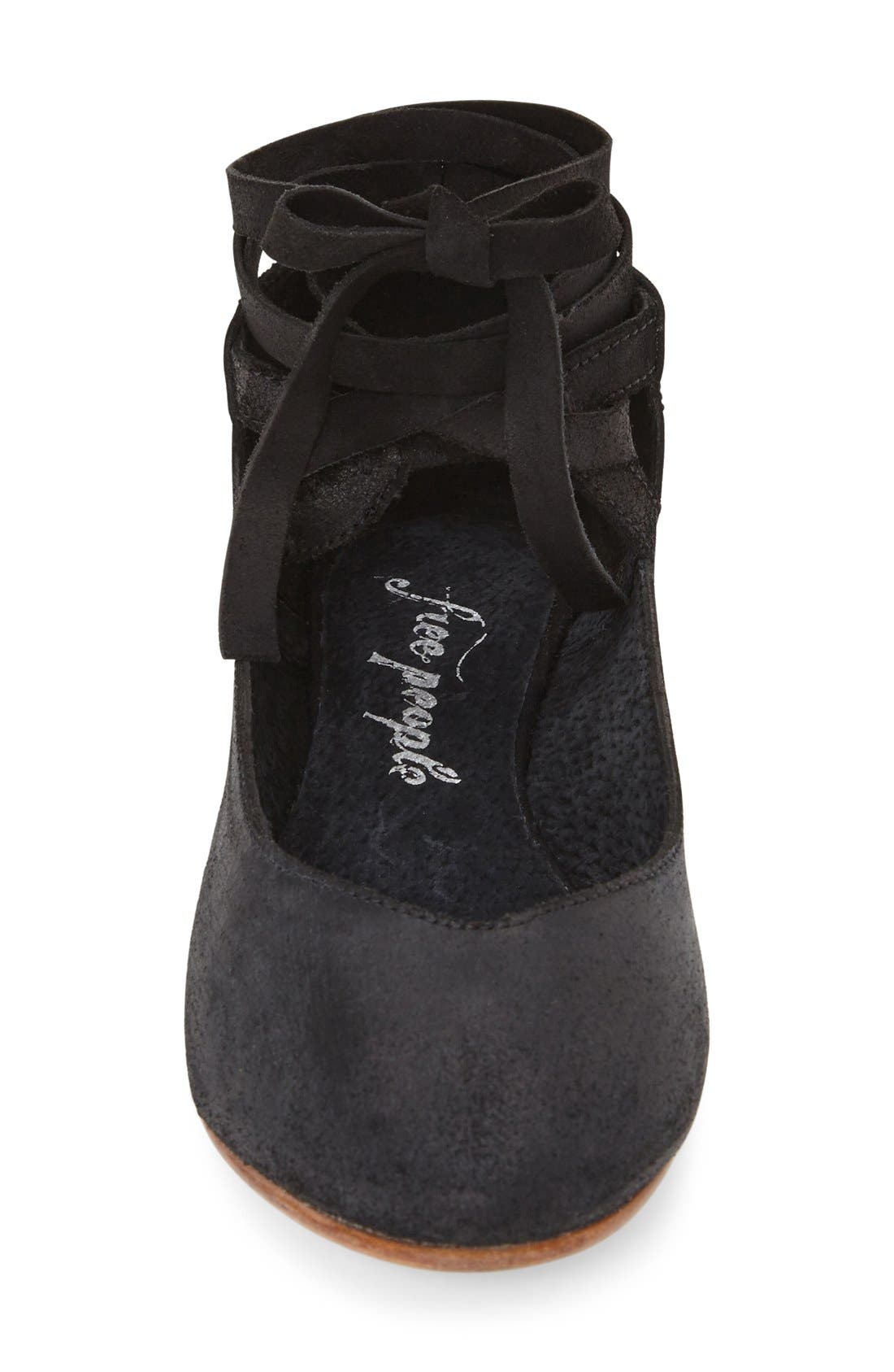 'Atlas' Ankle Strap Ballet Flat, Alternate, color, BLACK LEATHER