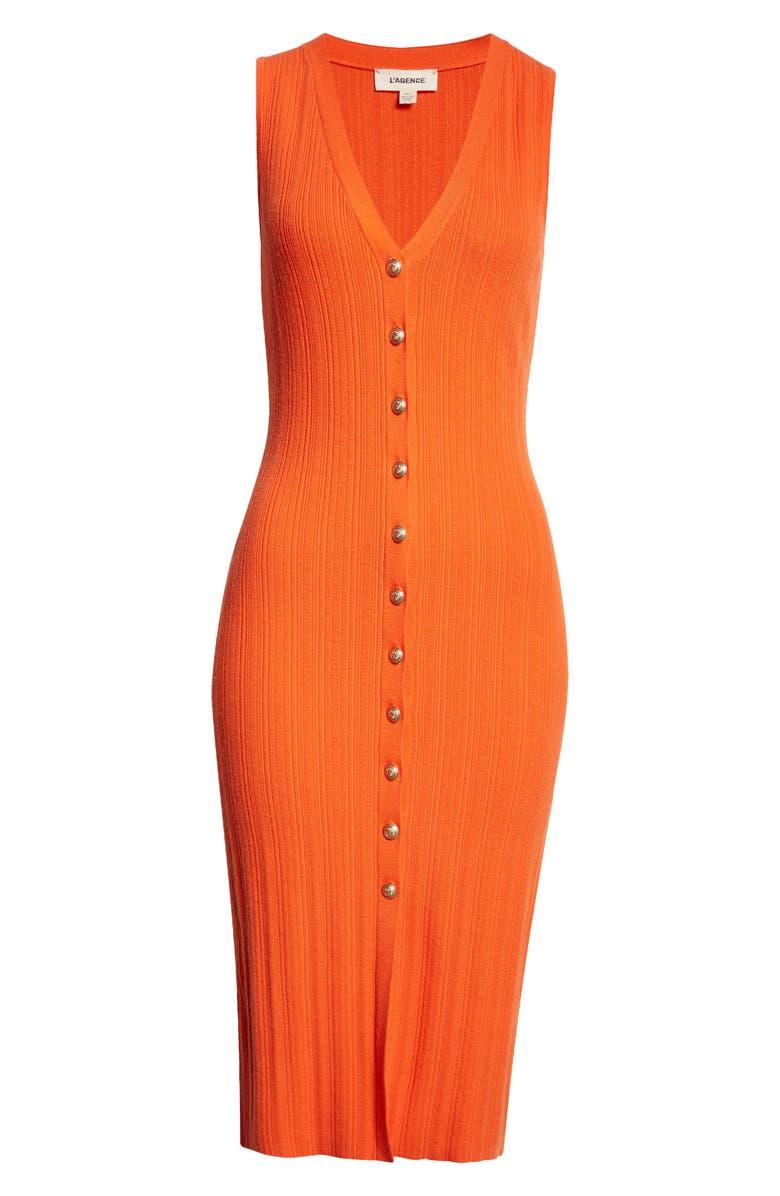 L'AGENCE Domino Variegated Rib Sleeveless Knit Dress, Alternate, color, 