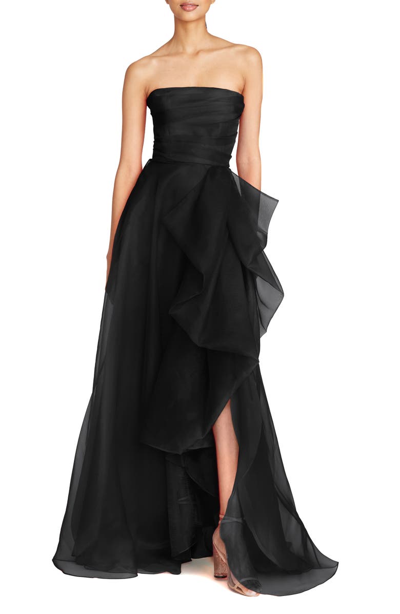 Theia Teresa Draped Strapless Gown, Main, color,