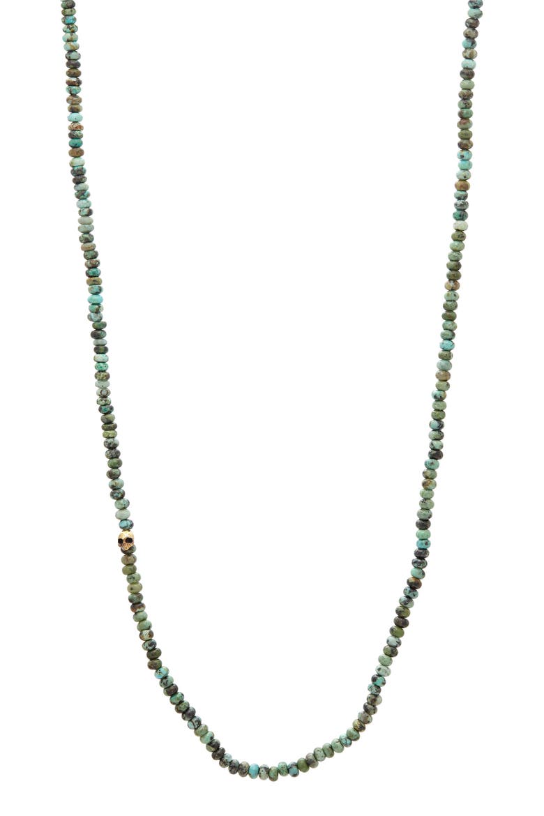 Skull Turquoise Necklace, Main, color, BLUE/ GREEN