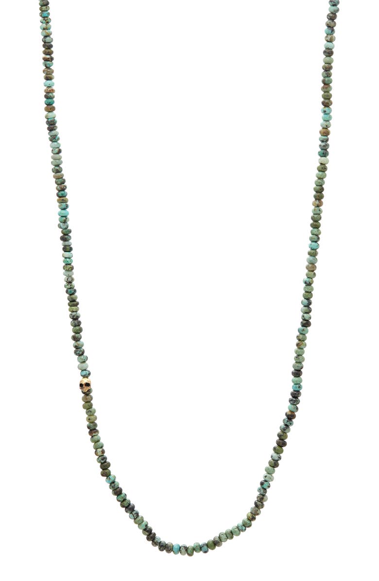 John Varvatos Skull Turquoise Necklace, Main, color, Blue/ Green
