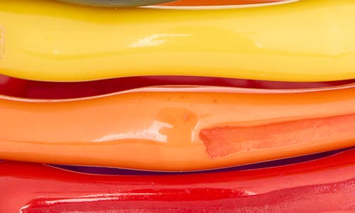 Kenneth Jay Lane Set Of 6 Rainbow Bamboo Shaped Resin Bangle Bracelets