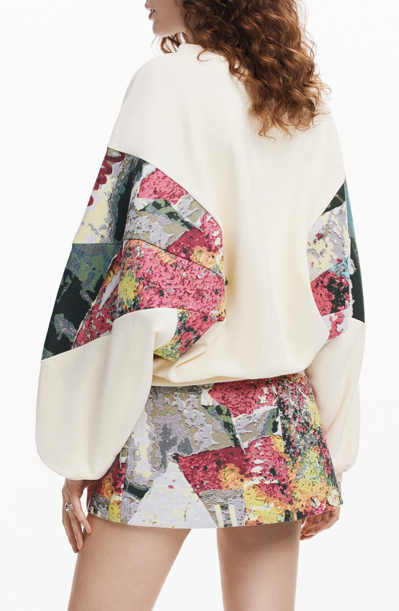 Desigual Posters Lacroix Floral Brocade Accent Sweatshirt, Alternate, color, 