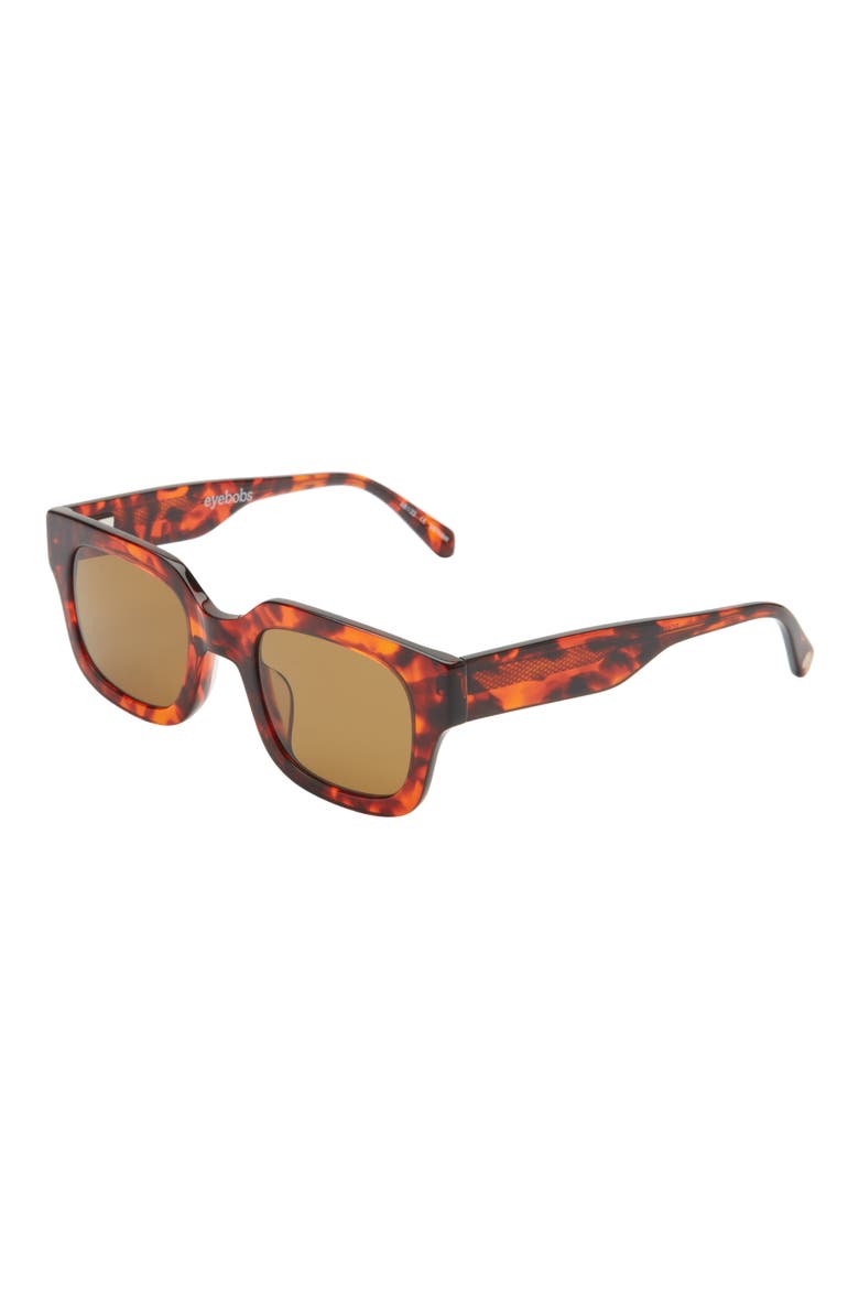 Square Off 47mm Small Polarized Sunglasses, Alternate, color, RED ORANGE TORTOISE/ BROWN