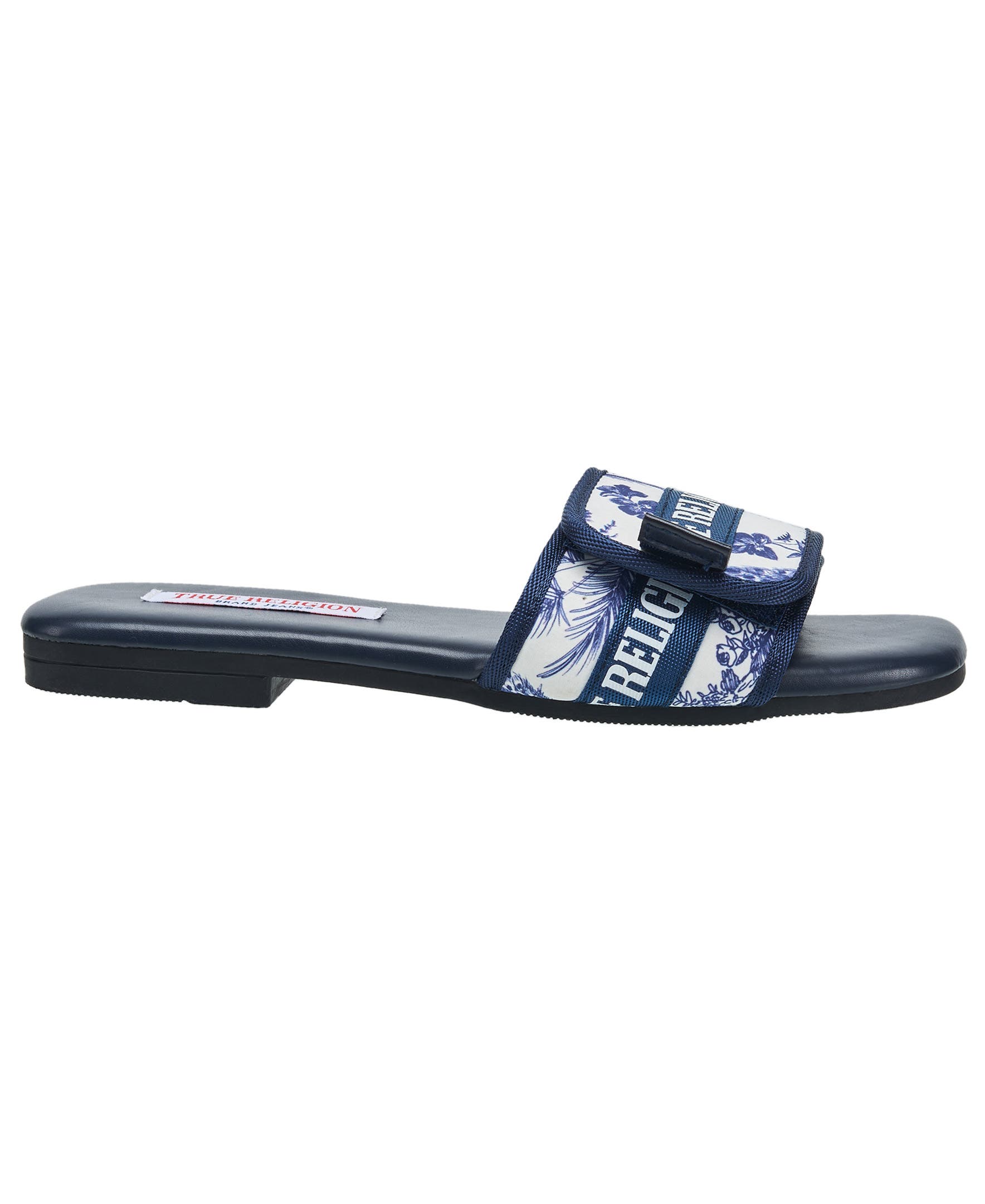 True Religion Missy Logo Adjustable Sandal, Alternate, color, Blue