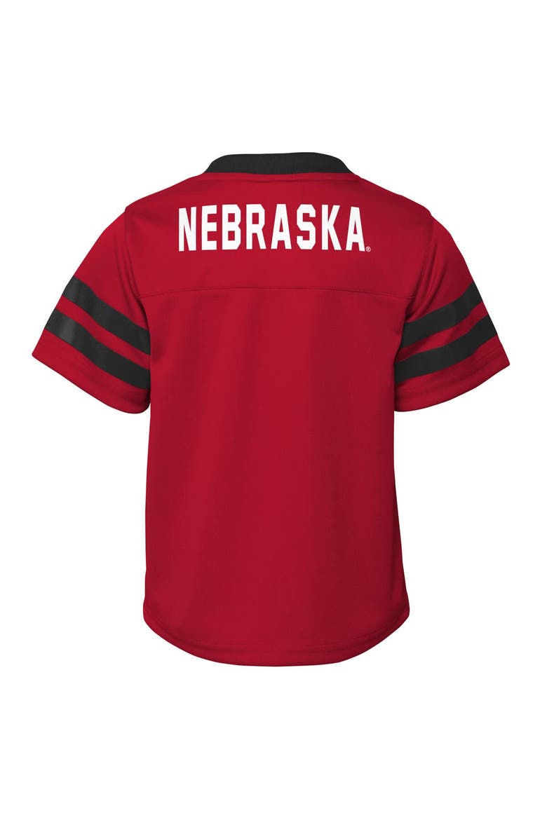Youth Outerstuff Scarlet Nebraska Huskers Red Zone Two-Piece V-Neck Top and Pants Set, Alternate, color, Scarlet