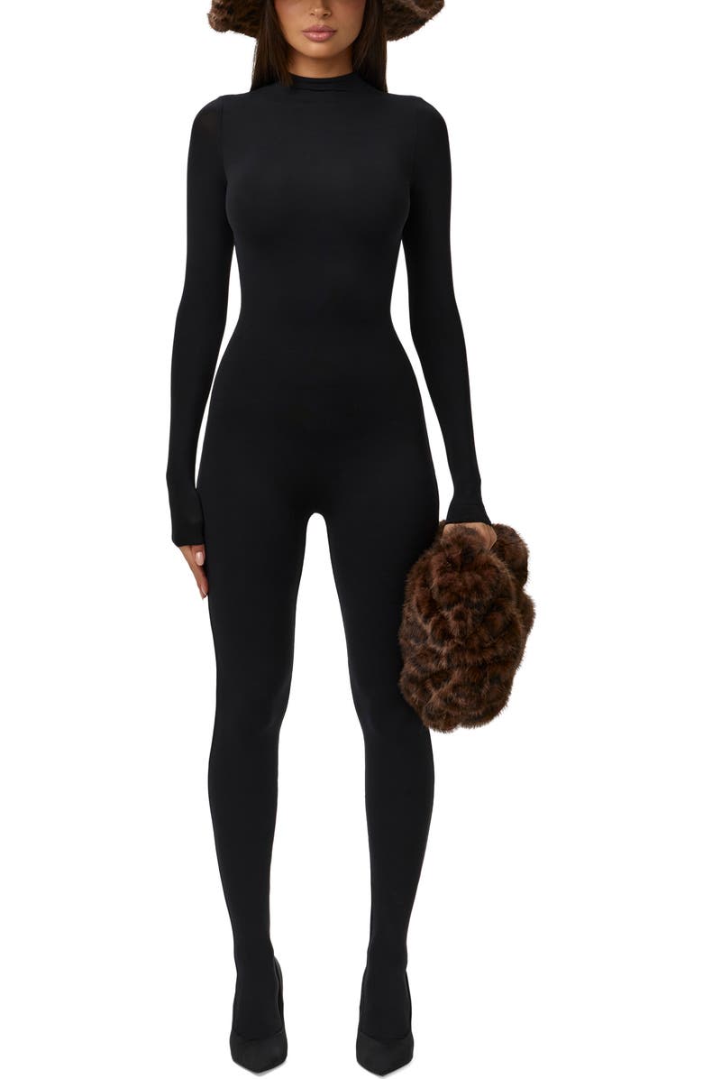 Naked Wardrobe Leopard Faux Fur Clutch, Alternate, color, Dark Leopard