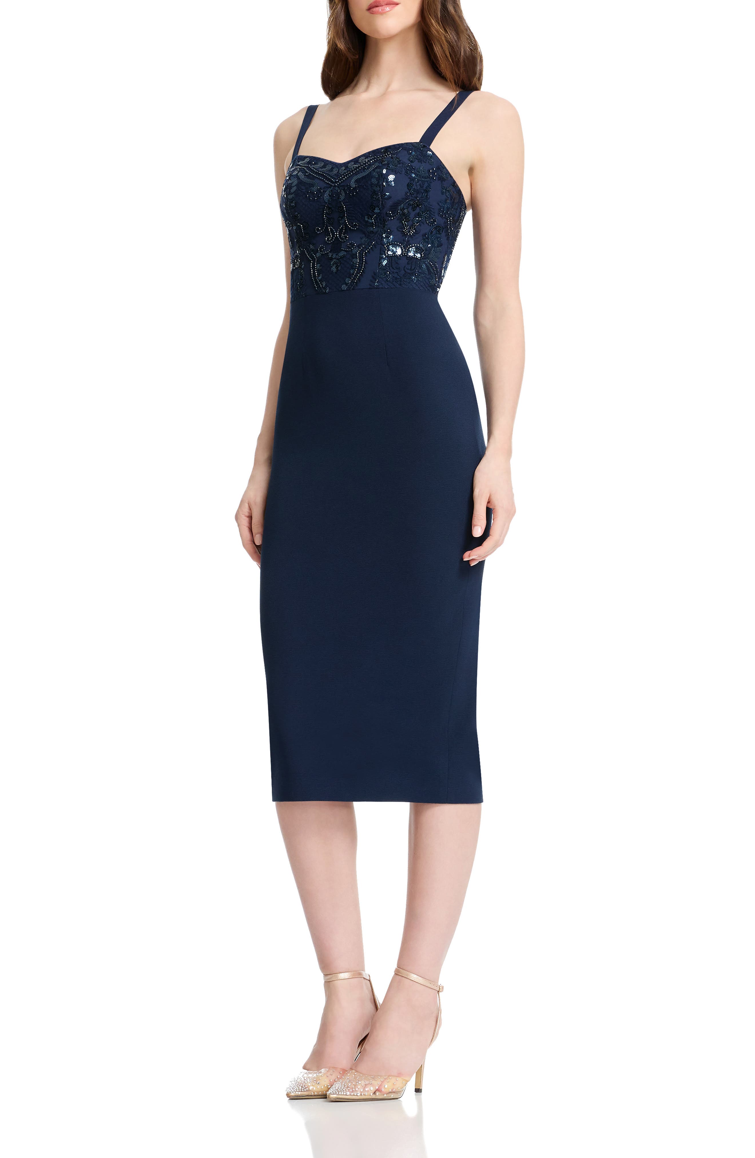Dress the Population Silvia Embellished Bustier Cocktail Dress