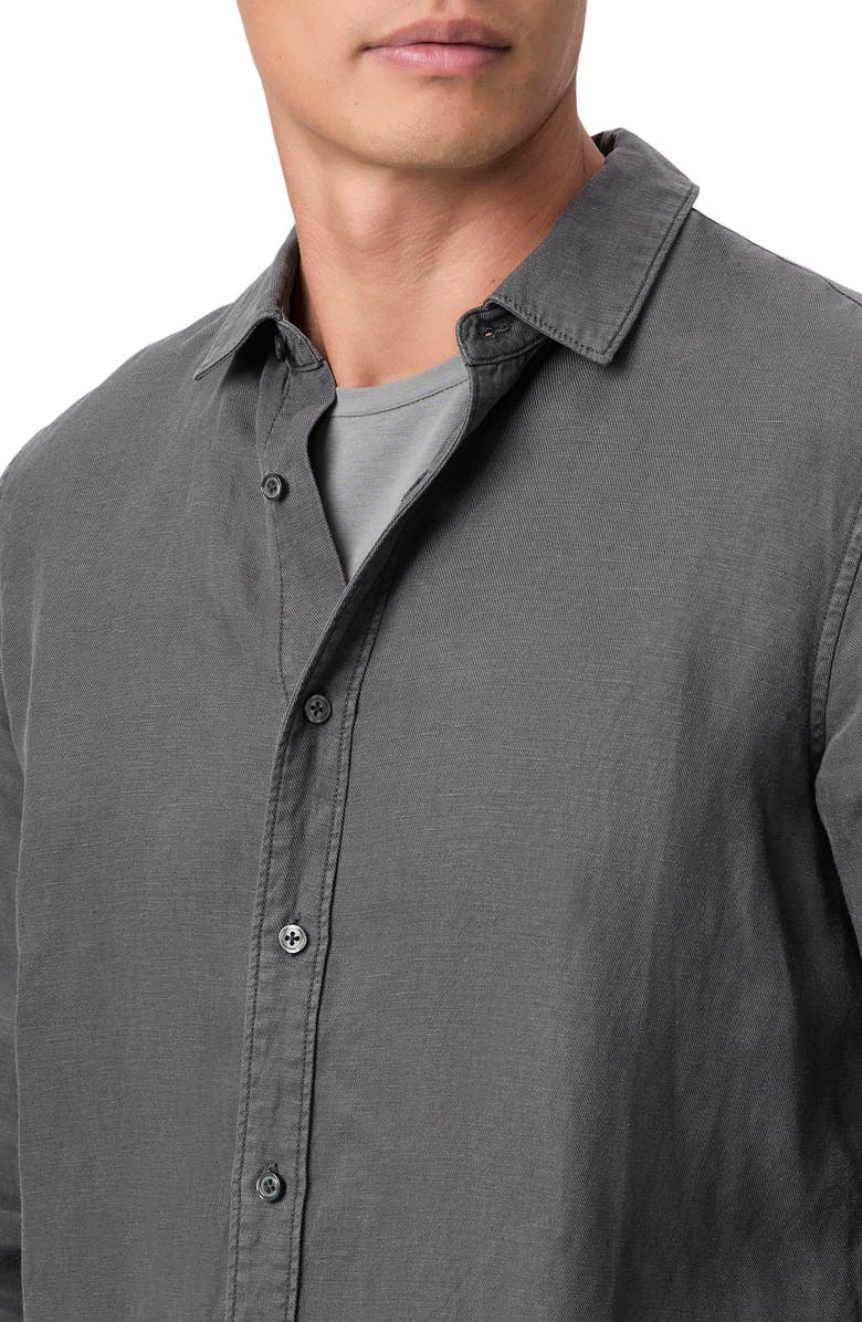 PAIGE Peters Linen Blend Button-Up Shirt, Alternate, color, Vintage Weathered Blue