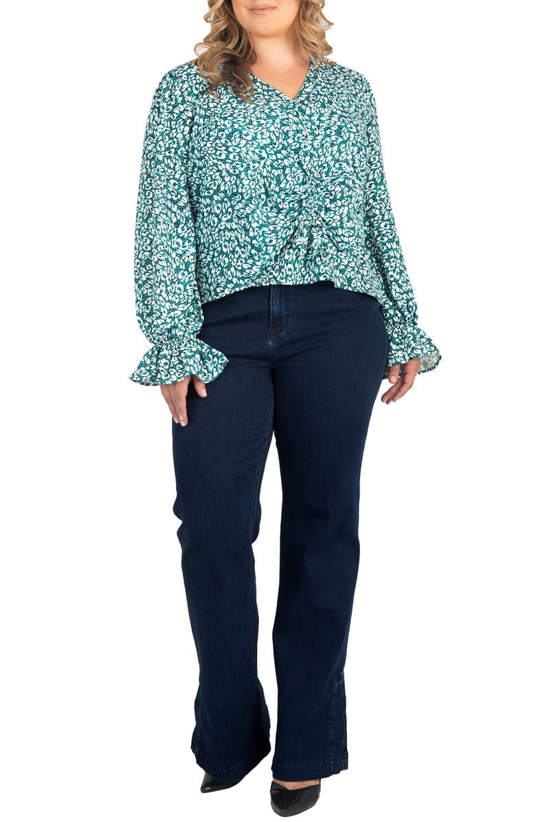 Standards & Practices Ruched Front Bell Cuff Blouse, Alternate, color,