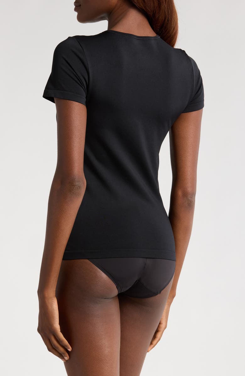 Nordstrom Seamless Layering Tee, Alternate, color, Black