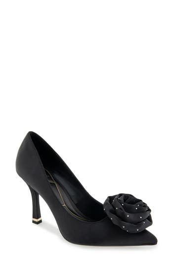 Kenneth Cole Romi Rosette Pointed Toe Pump In Black