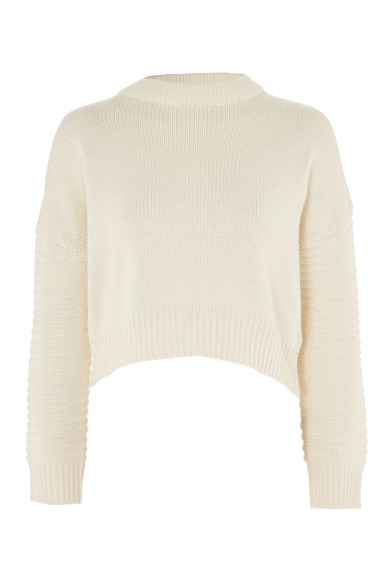 Stitch Sleeve Sweater, Alternate, color, CREAM