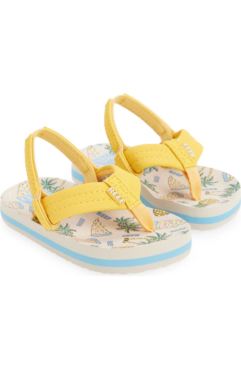 Reef Kids' Little Ahi Flip Flop, Main, color, Hawaiian Pizza