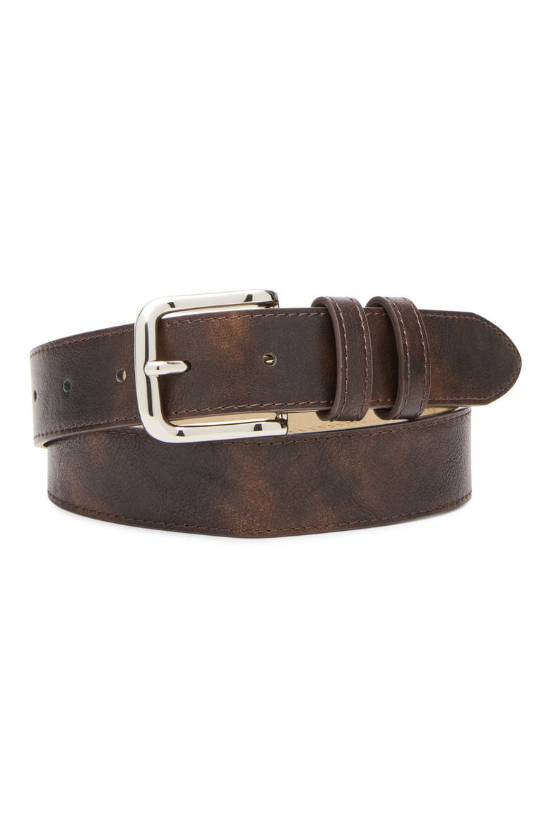 Topstitch Belt, Alternate, color, DARK CHOCOLATE