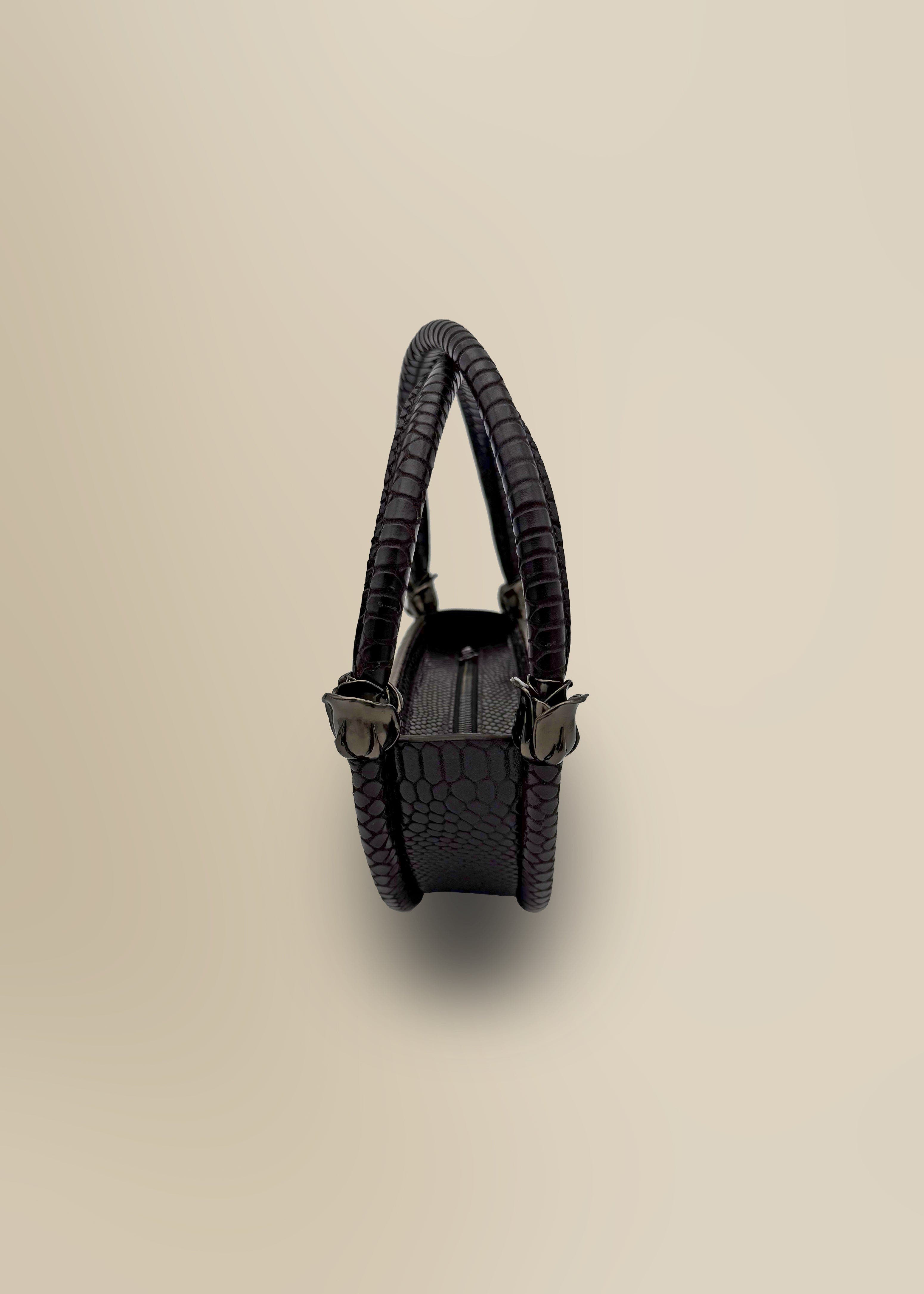 Contessa Mills World Bag Petite Elegant Structured Italian Leather Handbag, Alternate, color, Black